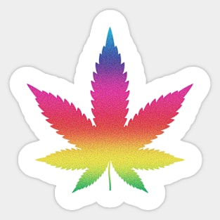 Rainbow Marijuana Leaf - Cannabis Sticker